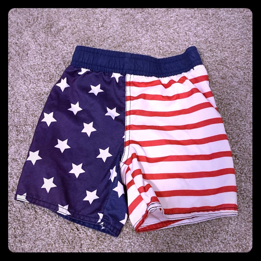 Boys American flag bathing suit